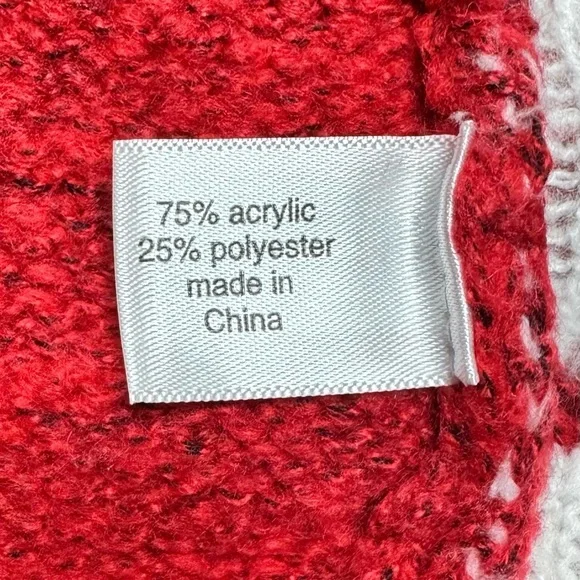 Lane Bryant Holiday‎ Cardigan Red & White Open Front Cardigan Women’s 1X - Picture 8 of 11